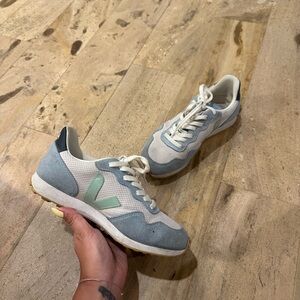 Veja White and Blue Sneakers size 7.5/38